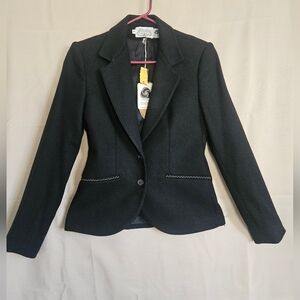 *NWT *VTG The Villagers Black Blazer Two Button *WOOL BLEND* Size 6